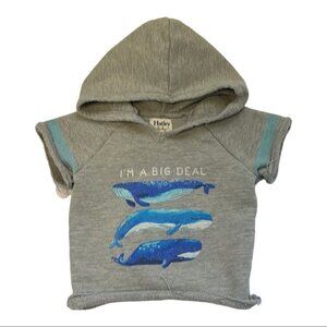 Hatley Baby Whale Hoodie Short Sleeve Sweatshirt 6 12m